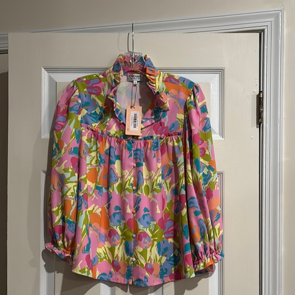 Crosby Vibrant Ruffle Blouse - Picture 3 of 3